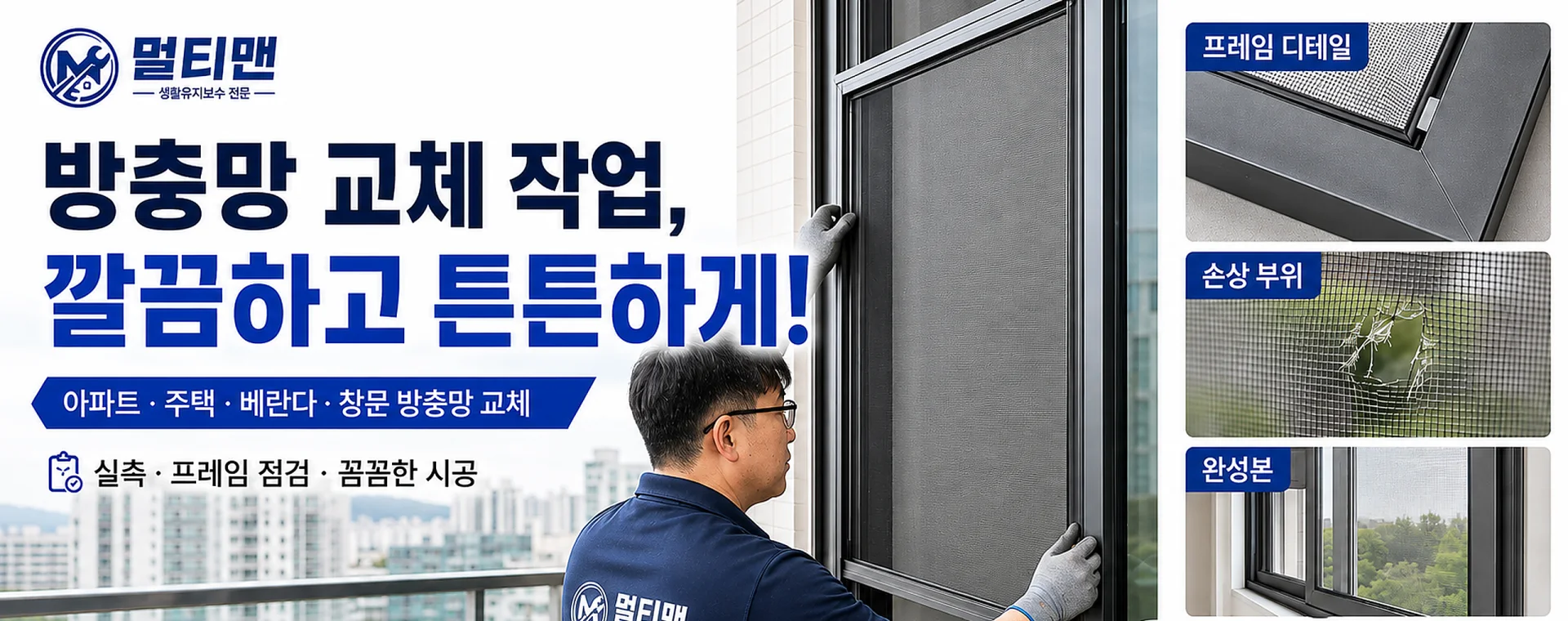 방충망 교체·보수 전문 멀티맨